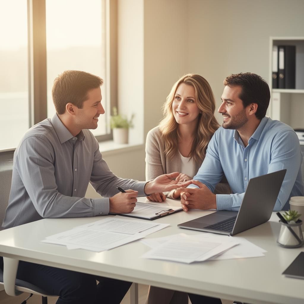 Licensed health insurance agent reviewing plan options with a client