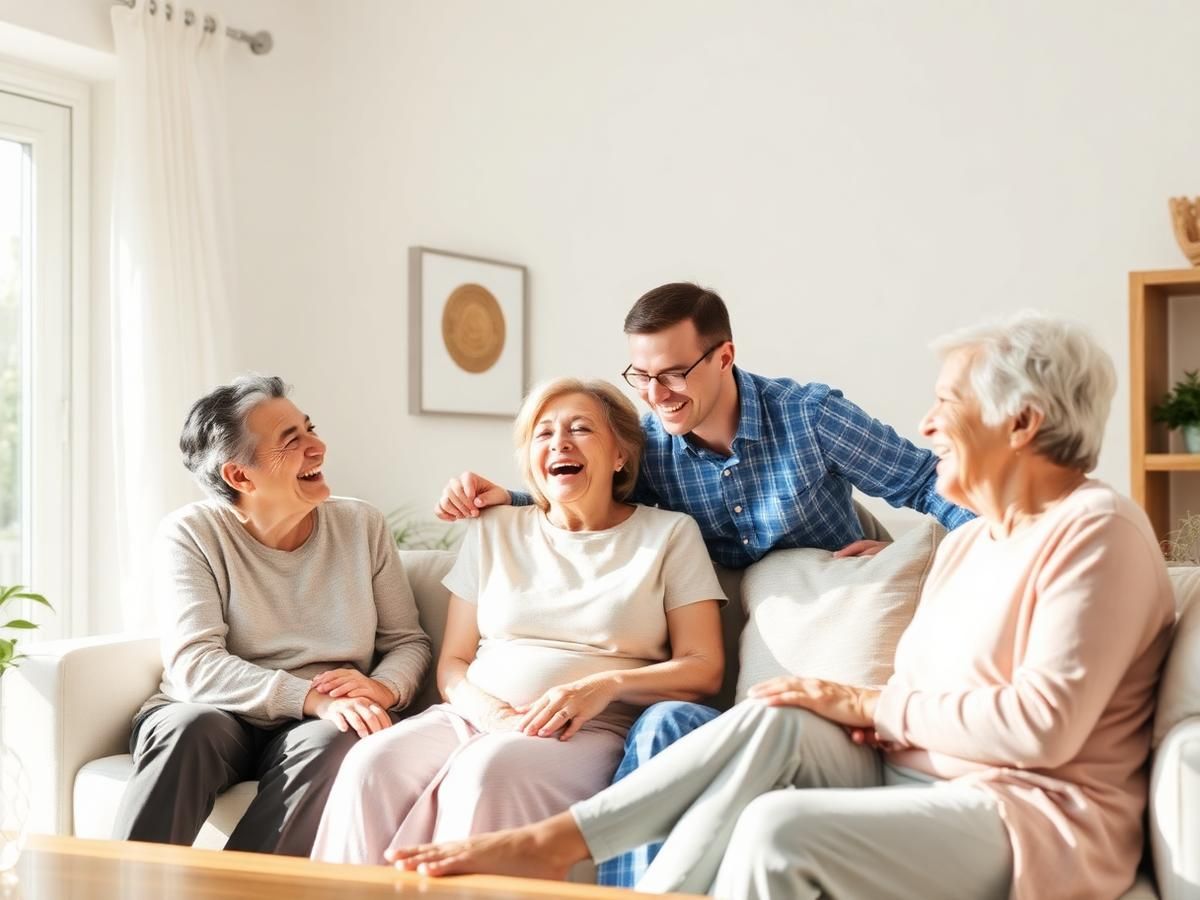 Family relaxing together at home